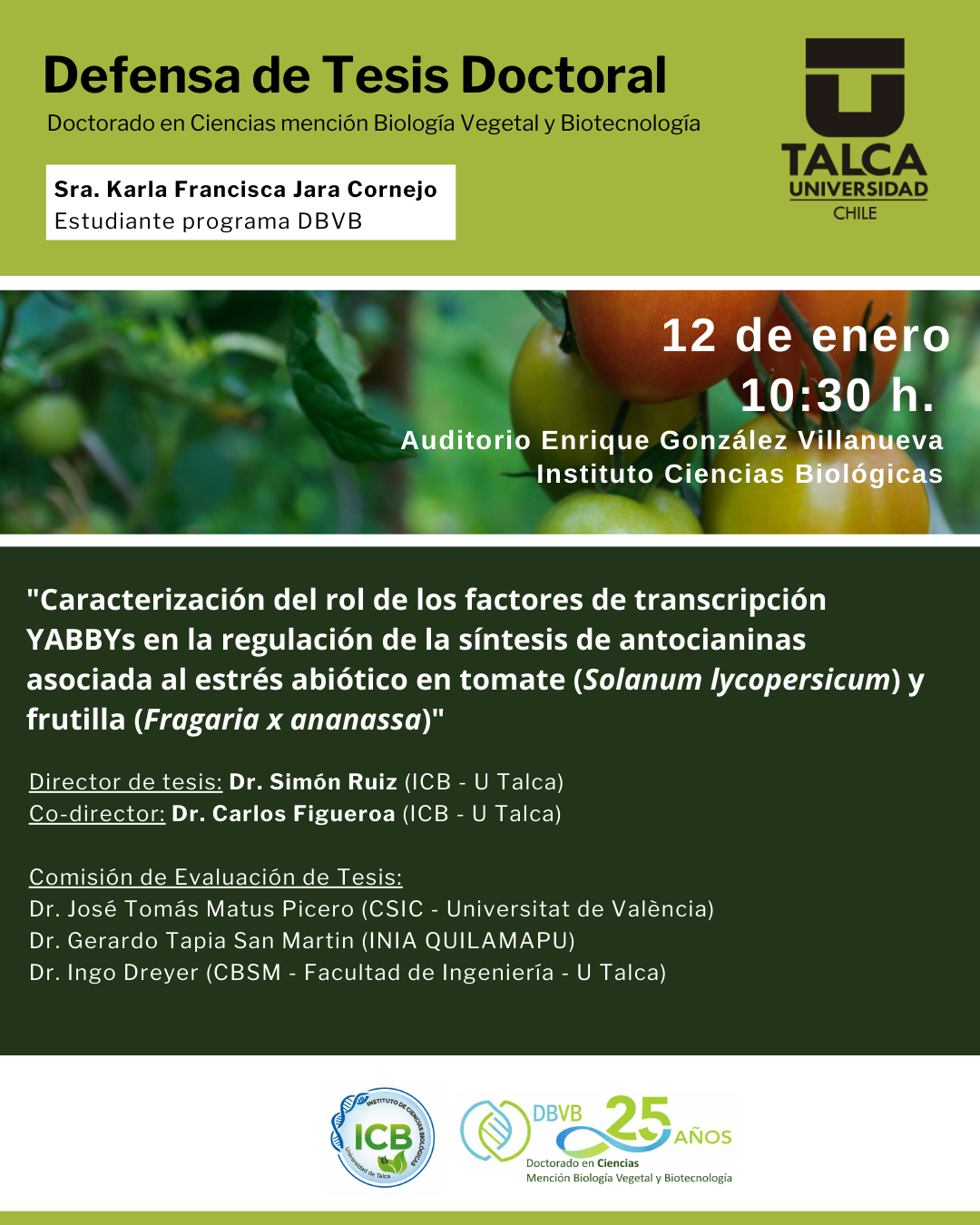 Defensa de Tesis Doctoral de la candidata a doctora, Sra. Karla Francisca Jara Cornejo