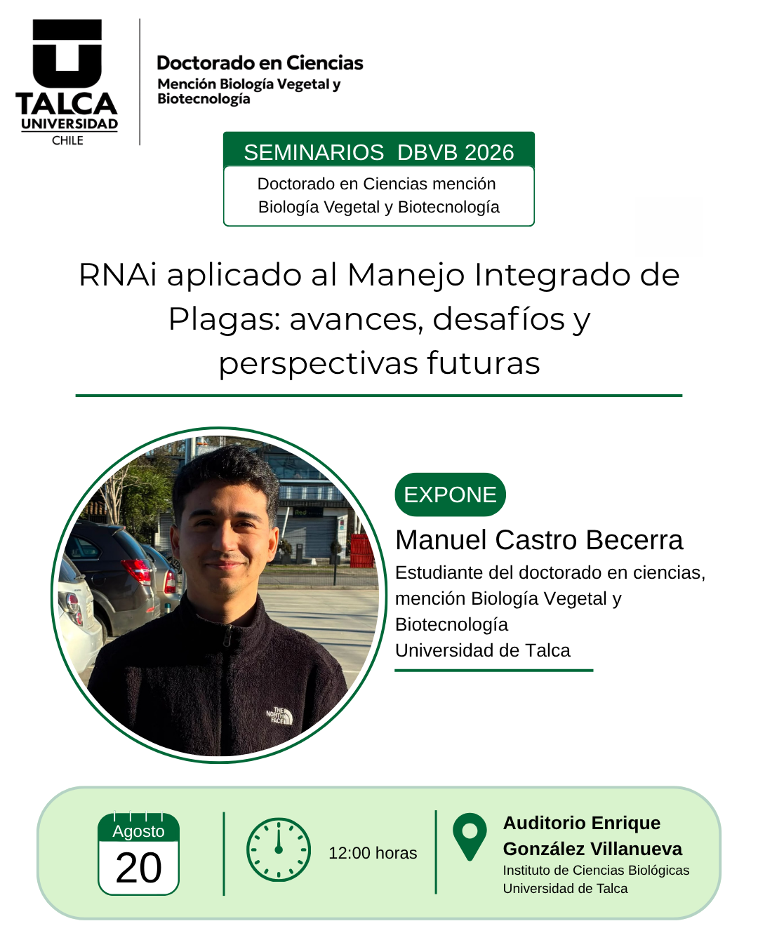 Seminario DBVB 2026 – Doctorando Manuel Castro Becerra